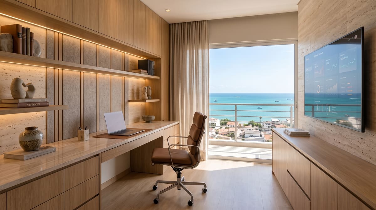 Escritório planejado moderno — Casa Baobá